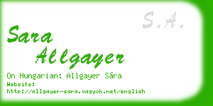 sara allgayer business card